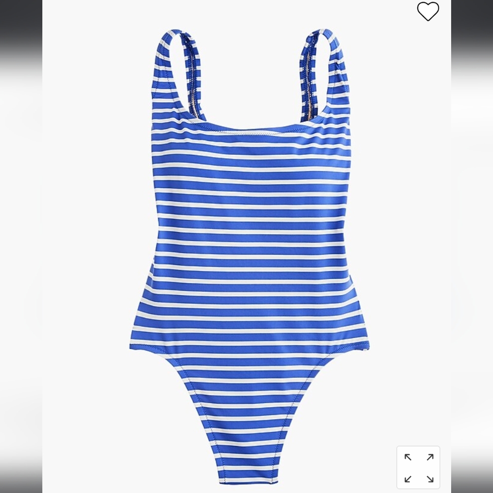 J.CREW - NWT Pink/White Plunging Scoopback One-piece Swimsuit